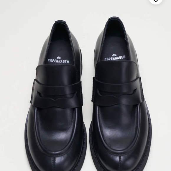 COPENHAGEN STUDIOS Vitello Mocassins épais noirs - Picture 2 of 14